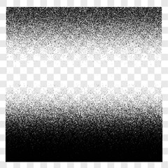 Grunge gradient spray halftone and stipple transparent texture vector set, sand grainy texture background or distress horizontal up and down backdrop - obrazy, fototapety, plakaty