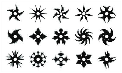 Shuriken or Ninja star - Ninja weapon drawing in vector © Kitichan