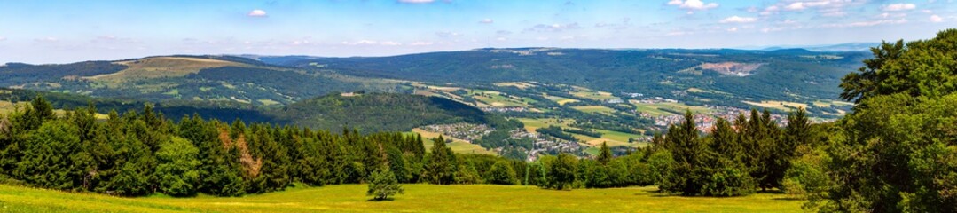 Panoramic view of mountains on Kreuzberg in the Rhoen