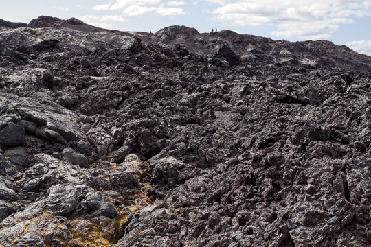 Fields of recent lava at Leirhnjukur volcano, Iceland