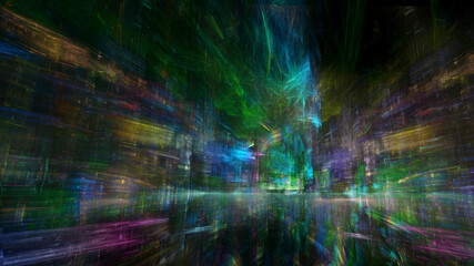 Cyber city abstract design, modern futuristic concept