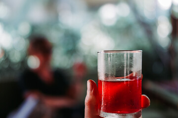 red ice cold cocktail