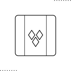 saint vincent and the grenadines square flag vector icon in outlines 