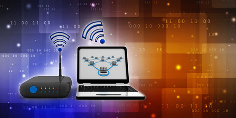 3d rendering Transmitter WiFi
