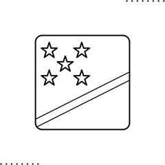 Solomon Islands square flag vector icon in outlines 