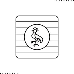 Uganda square flag vector icon in outlines 