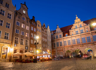 Naklejka premium old town square in gdansk poland