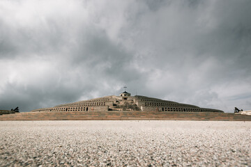 Cima Mrappa monumet with no people and stormy sky
