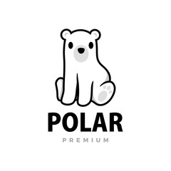 cute polar cartoon logo vector icon illustration