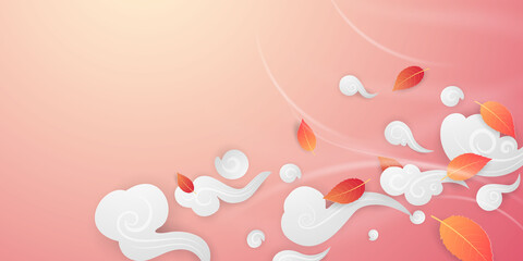 Autumn falling leaves fall background  Vector template.