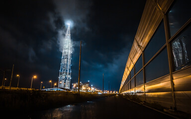 Russia, St. Petersburg, July - 2020: night view of the city of St. Petersburg, view of the...