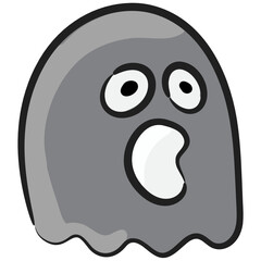 
A scary ghost, doodle icon design 
