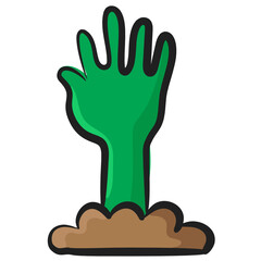 
Ghost hand, doodle design vector 
