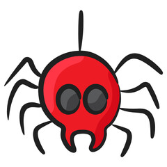 
Halloween spider, scary insect doodle design vector 
