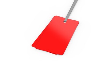 Blank red clean label and tag mockup template on isolated white background, 3d illustration