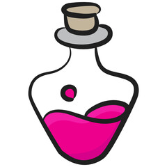 Obraz premium Herbal potion icon in flat doodle design 