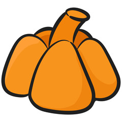 
Halloween pumpkin icon in doodle style
