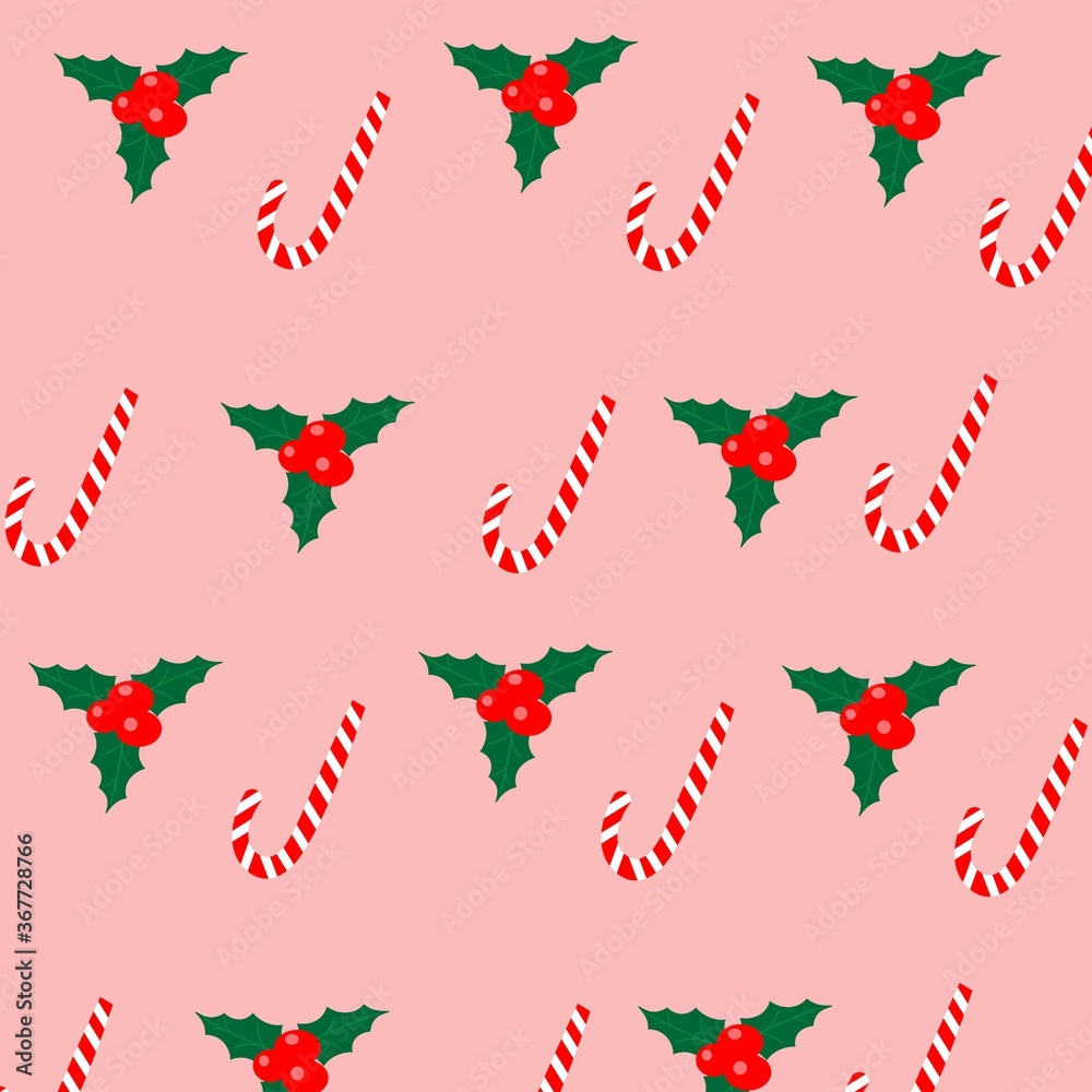 Wall mural christmas pattern decor paper vector illustration