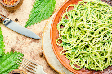 Pasta with sauce pesto