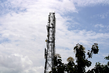 Beautiful view of the telecommunications tower.