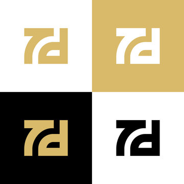 7d or Td monogram logo design template elements, initial letter symbol - Vector