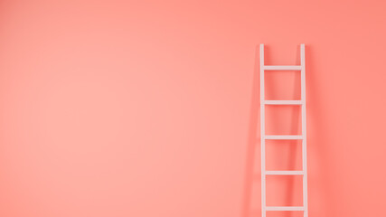 Ladder on pink wall