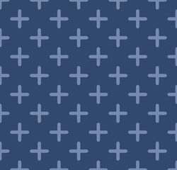 Japanese Cross Shape Vector Seamless Pattern