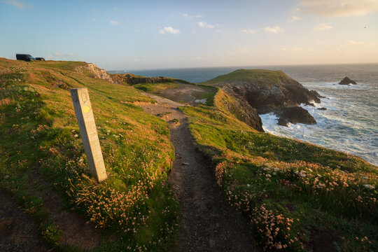 Trevose Head, Cornwall, UK. Path leading to trevose head. Part of the South West Coast Path.