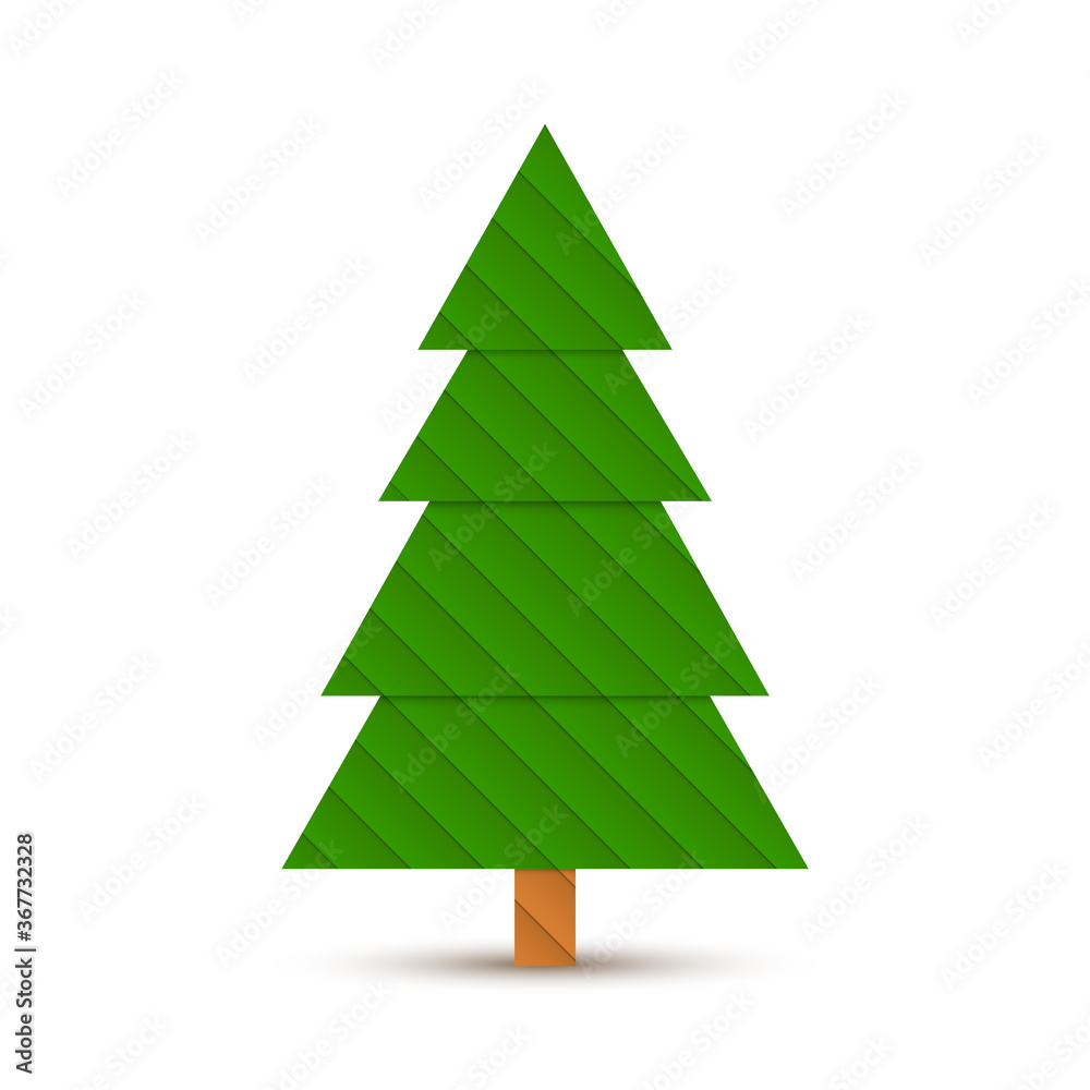 Poster Abstract geometric coniferous tree isolated on a white background. EPS10 vector file