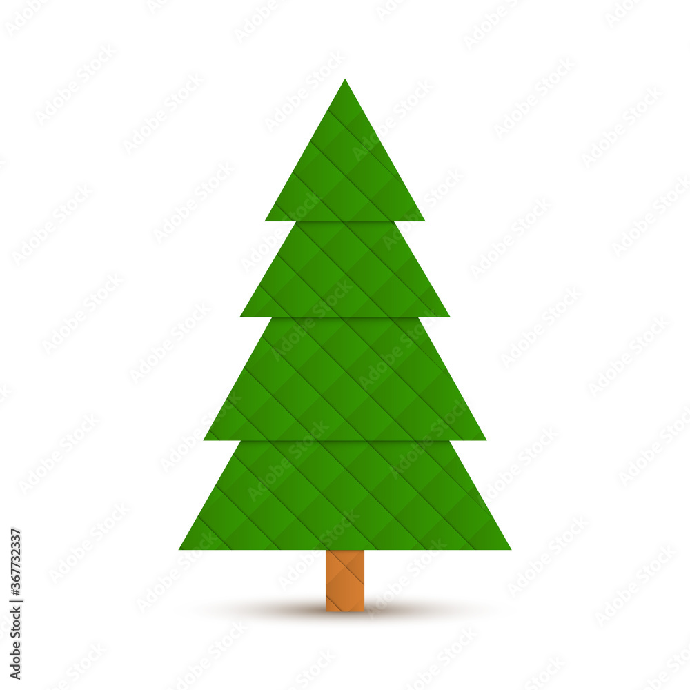 Aufkleber abstract geometric coniferous tree isolated on a white background. eps10 vector file