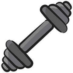 
Dumbbell vector style, fitness accessory in doodle style 
