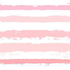 Pink stripes pattern, girly stripe seamless background, childish pastel brush strokes. vector grunge stripes, cute baby paintbrush line backdrop