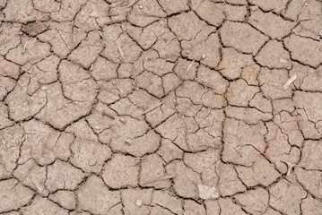 Cracked dry earth, drought breaks ground fissures of the ground.