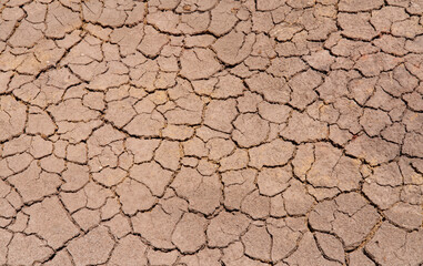 Cracked dry earth, drought breaks ground fissures of the ground.