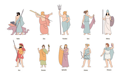 
Vector illustration of the Greek gods