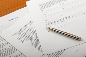 Pen on top of a contract