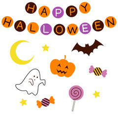 ハロウィン　装飾素材イラスト