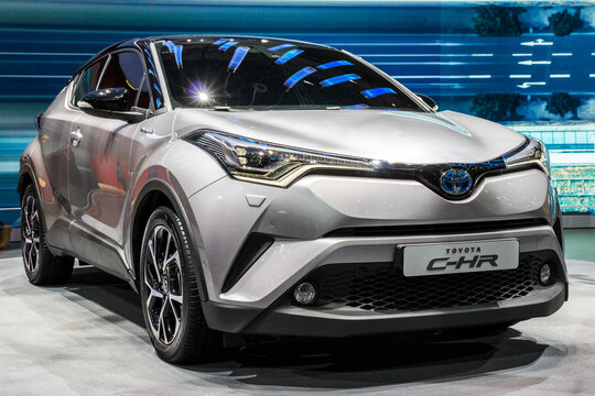 GENEVA, SWITZERLAND - MARCH 1, 2016: Toyota C-HR crossover SUV car showcased at the 86th Geneva International Motor Show.