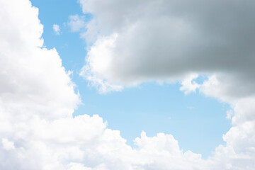 Obraz premium The bright blue sky between clouds black and white for the background.