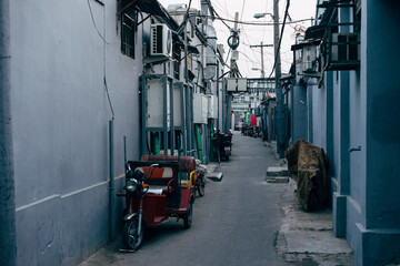 Naklejka na ściany i meble Road trough a hutong in China