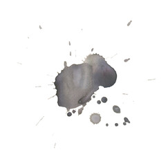 Paint splash and drop. Hand drawn isolated watercolor stain.