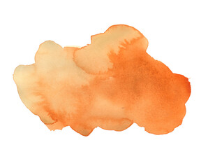 Orange watercolor staines  on a white background