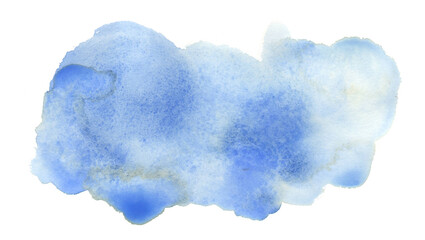 Blue watercolor staines  on a white background
