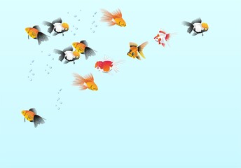 tropical fish against  blue background