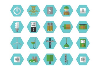 set of electrical icons