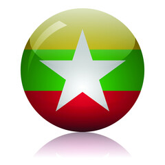 Myanmar flag glass icon vector illustration
