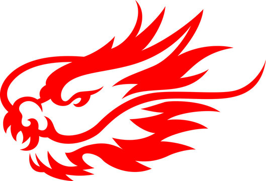 Simple Vector of Chinese Dragon Head Design