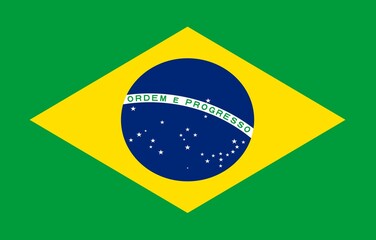 brazil flag painted on old paper - obrazy, fototapety, plakaty