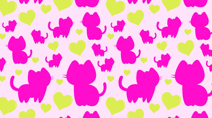 Cat Seamless Vector Pattern Design