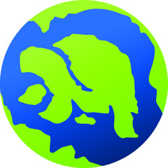 Symbol of the Earth with Main Continent Shaped As the Turtle